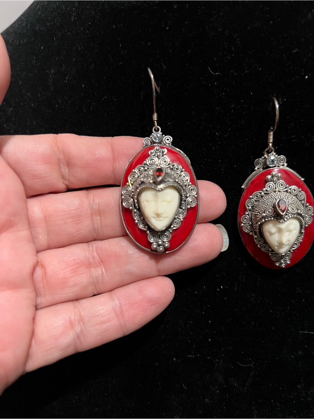 Vintage Sterling Silver Earrings - Picture 3 of 7